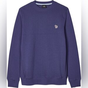 Paul Smith indigo zebra logo organic cotton crewneck sweatshirt